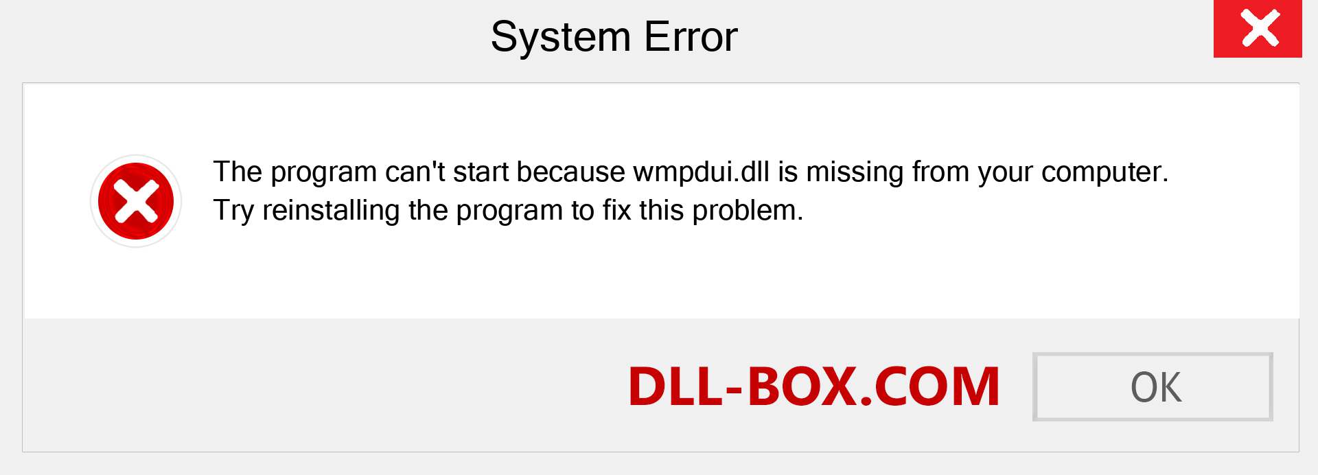  wmpdui.dll file is missing?. Download for Windows 7, 8, 10 - Fix  wmpdui dll Missing Error on Windows, photos, images